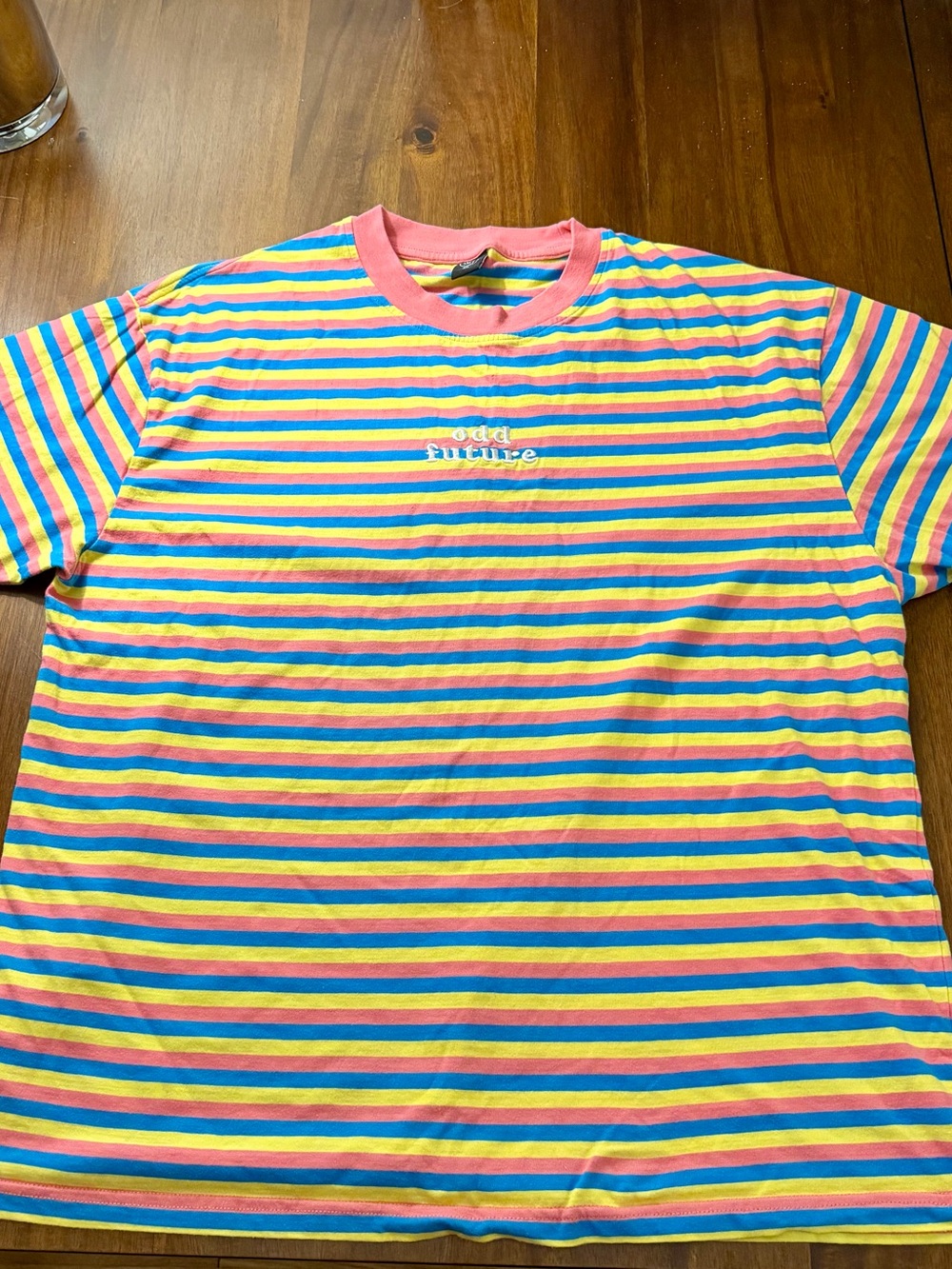 Odd Future Men’s Multicolor Striped Tee - Pink Collar